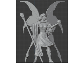 fairy female mage orb dungeons dragons 3d print model - Mito3D