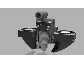 e3d v6 ultimaker original+ mount dual fans stator blades noctua 40mm compatible fan duct original 3d print model - Mito3D