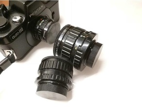pentax 110 lente posteriore cap analogico fotografia 3d print model - Mito3D
