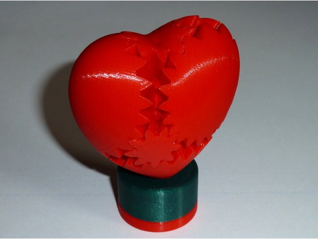 heart gear driven gift valentine 3D print model - Mito3D