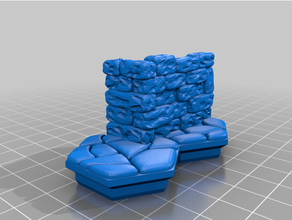wdhex stone walls & corners irregular floor dnd tiles dungeon rpg tabletop terrain 3d print model - Mito3D