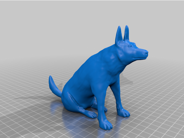 alemán pastor perro redimensionable estatua 3D print model - Mito3D