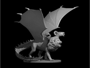 chimère actualisé dragon donjons dragons chèvre Lion monstre 3d print model - Mito3D