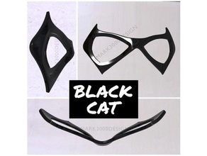 black cat mask face facemask marvel comics stl 3d print model - Mito3D