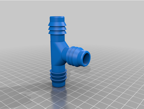 customized garden hose tee 3d print model - Mito3D