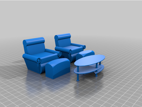 dolls house sofa 3d print model - Mito3D