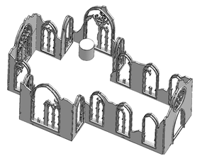 ruined cathedral wargaming rpgs d&d dungeons dragons frostgrave lasercut mordheim rpg wargame warhammer 3d print model - Mito3D