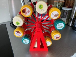 spice wheel cupboard holder household kitchen rack 3d print model - Mito3D