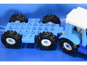 rigitrac remolque soltero color Lego tractor 3d print model - Mito3D
