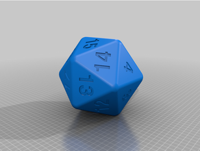 gigante girar d20 icosaedro vida mostrador mazmorras dragones magia reunión 3d print model - Mito3D