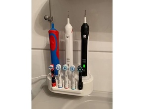oral b dreifach ladestation üçlü şarj istasyonu banyo Aksesuarlar Oral ayakta durmak diş fırçası Kulp destek 3d print model - Mito3D