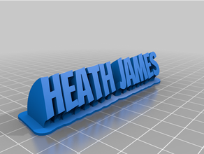 heath nameplate customized 3d print model - Mito3D