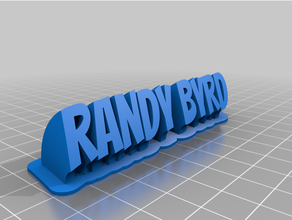 randy nameplate customized 3d print model - Mito3D
