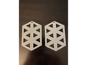 triangle pattern design earrings earring 3d print model - Mito3D