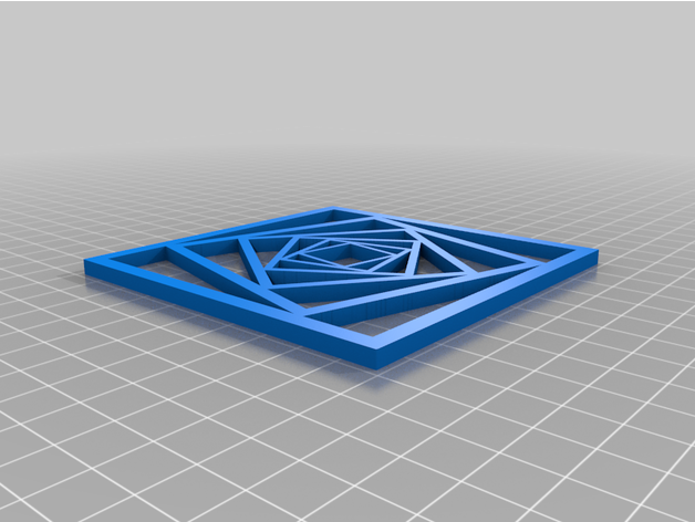 fractle coaster square drink holder 3D print model - Mito3D