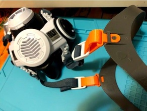 3m respirador head ring hebilla 3mm clips 3d print model - Mito3D