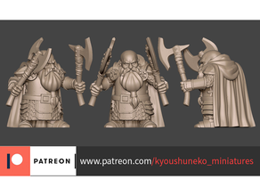 dwarf double axe unit 9th age dnd miniature dungeons dragons dwarfs fantasy warhammer 3d print model - Mito3D