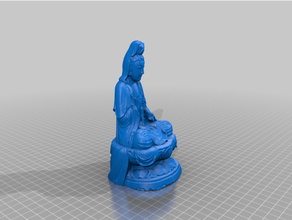 chinois kwan yin statue 3d print model - Mito3D