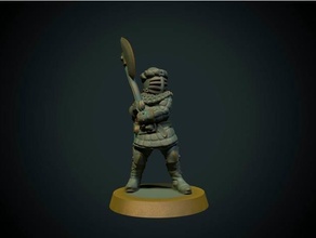 knight axe 28mm supportless fdm friendly axeman dnd fantasy medieval rpg soldier warhammer 3d print model - Mito3D