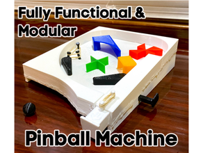 fully functional & modular pinball machine ffampm awesome ball board boardgame fidget toy game launcher long print mechanical mechanism parts 3d print model - Mito3D