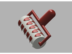 heart rolling pin stamp 3d print model - Mito3D