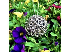 voronoi lattice pendant art generative design jewelry ntop 3d print model - Mito3D