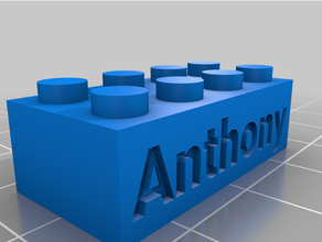 Anthony lego compatible texte briques personnalisé 3d print model - Mito3D