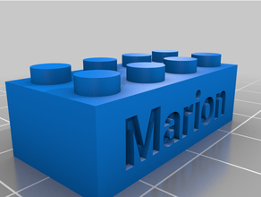 marion lego compatible texte briques personnalisé 3d print model - Mito3D