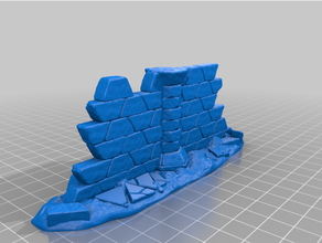 uralt Ruinen Tikawa ruiniert Mauer 3d print model - Mito3D