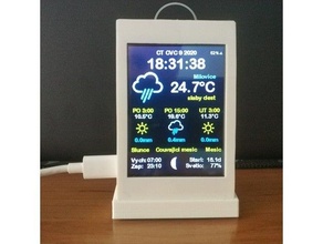 32 tft pantalla caso funda clima estación arduino esp8266 estante soporte pared montar meteorológica wemos d1 mini Wifi 3d print model - Mito3D