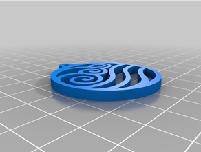 avatar agua símbolo aretes pendientes joyería joya maestro aire 3d print model - Mito3D