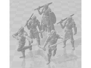lady warrior 28mm classic scifi dnd dragons dungeons female fighter knight scyfy soldier space syfy tabletop wargaming woman women 3d print model - Mito3D