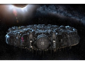 tterd Aube dieselpunk volant soucoupe ciel fer lune nazi Ragnarok scifi clients espace vaisseau spatial OVNI ww2 Seconde Guerre mondiale 3d print model - Mito3D