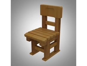 madeira cadeira miniatura 3d print model - Mito3D
