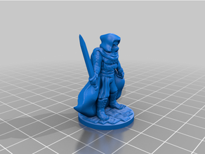 cloaked bandit sword base support free 28mm redbrand ruffian supportless 3d print model - Mito3D