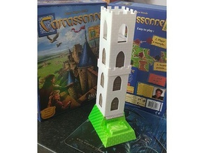 carcassonne tile dispenser tower connector & extension carcassonne 3d print model - Mito3D