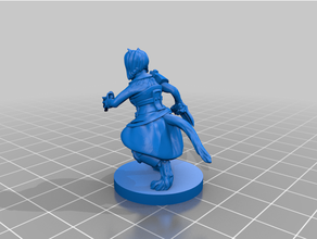 female tabaxi barbarian 28mm scale cat dd dragons dungeons dungeonsanddragons fighter figure mini pathfinder rpg tabletop terrain tablet stand 3d print model - Mito3D