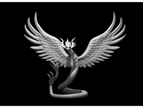 couatl updated angel danger noodle dnd lizard snake snek wings 3d print model - Mito3D