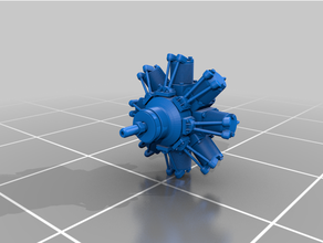 8 cilindro radial motor 3d print model - Mito3D