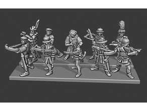 mestre guerra Império besteiros 10mm arcos bestas fantasia jogos histórico infantaria medieval miniaturas minis 3d print model - Mito3D