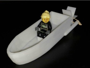 rubber band motorizado paleta barco Lego asiento barcos niños compatible tinkercad juguete 3d print model - Mito3D