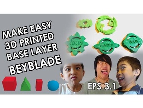 beyblade base layer easy tutorial burst madewithtinkercad 3d print model - Mito3D