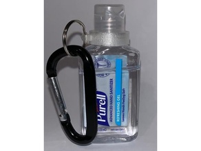 ronronner porte clés collier covid 19 main assainissement désinfectant titulaire soutien Purell 3d print model - Mito3D