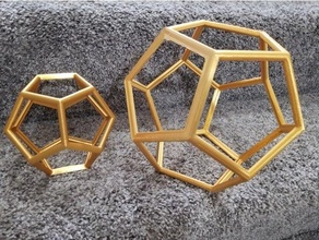 dodecahedron wireframe centerpiece cool difficult fine frame geo geometric geometry good luck math supports stress test wedding wire 3d print model - Mito3D