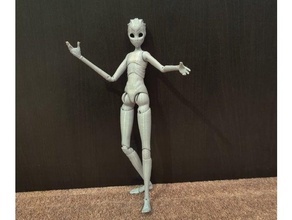 extraterrestre bjd pelota articulado muñeca articulación figura 3d print model - Mito3D