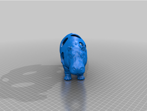 hipopótamo plastico bolso dispensador 3d print model - Mito3D