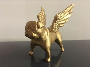 winged pug dog mops wings 3d print model - Mito3D