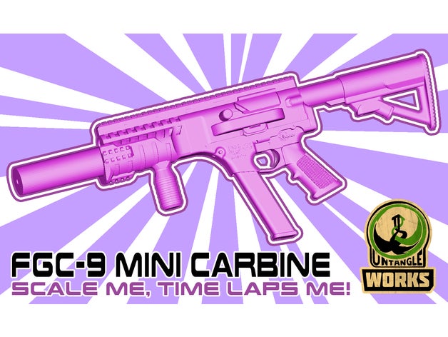 fgc9 mini carbine edition 1 6 scale fgc fgc-9 gun model 3D print model - Mito3D