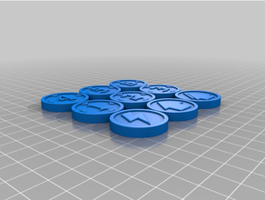 40k mate equipe tokens jogos objetivo marcador martelo guerra 3d print model - Mito3D