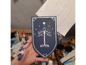 gondor crest plaque fantasy lord rings lotr sheild sign simple tree 3d print model - Mito3D